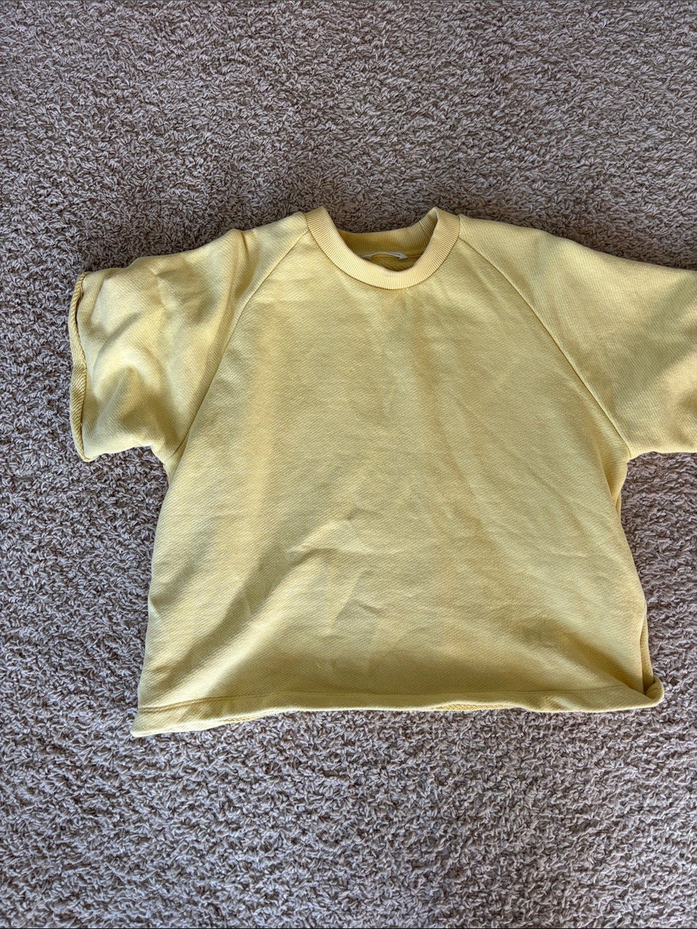 Zara Yellow Short-Sleeve Crewneck Top